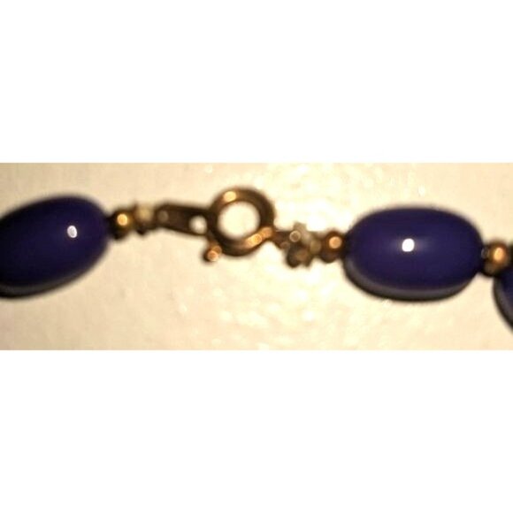 Vintage Purple Beaded Necklace with Clasp Eighties Costume Jewelry - Picture 8 of 10